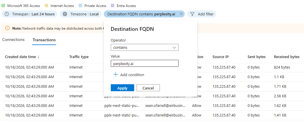 1. Entra Internet Access traffic logs - screenshot 38