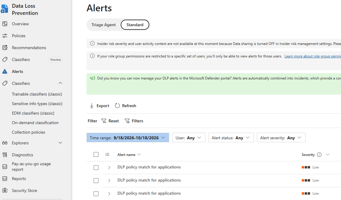 2. DLP policy alerts - screenshot 39