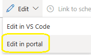 Edit menu with Edit in portal highlighted