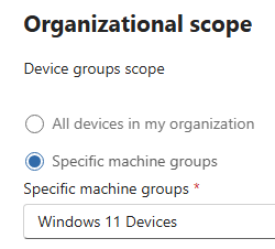 Indicator scope set to a specific device group